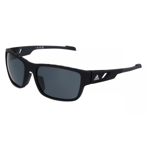 Adidas SP0069 Unisex-Sonnenbrille Vollrand Eckig Kunststoff-Gestell, schwarz