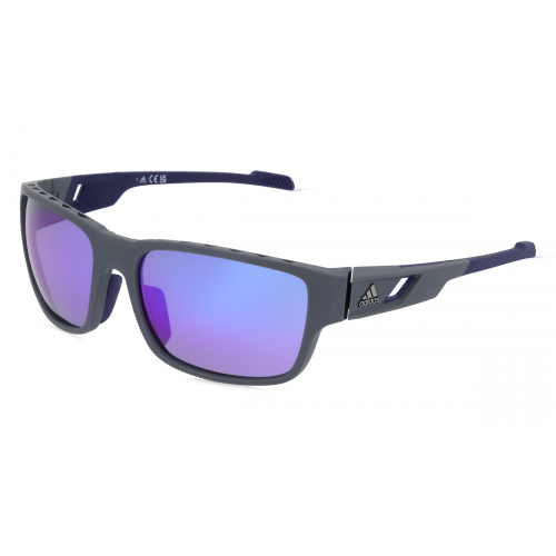 Adidas SP0069 Unisex-Sonnenbrille Vollrand Eckig Kunststoff-Gestell, grau