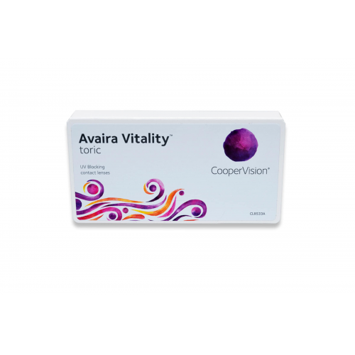 CooperVision Avaira Vitality Toric (6er Packung) Monatslinsen (2.25 dpt, Zyl. -1,25, Achse 150 ° & BC 8.5) mit UV-Schutz