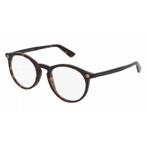 Gucci GG0121O Unisex-Brille inkl. Gläser Vollrand Rund Acetat-Gestell 49mm/21mm/145mm, braun