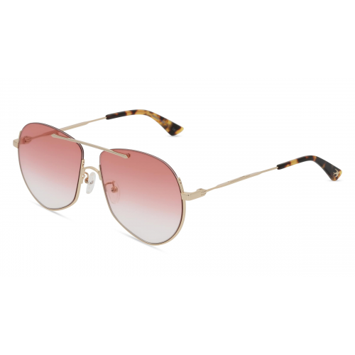 Alexander McQueen MQ0203S Unisex-Sonnenbrille Vollrand Pilot Metall-Gestell, gold