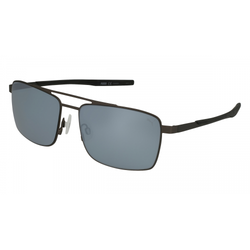 Puma PU0222S Herren-Sonnenbrille Vollrand Eckig Metall-Gestell, schwarz