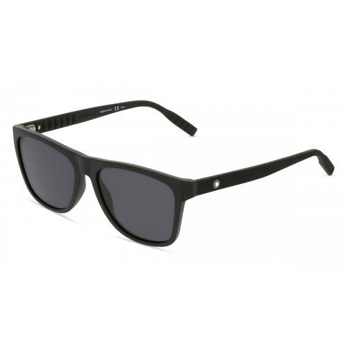 Montblanc MB0062S Herren-Sonnenbrille Vollrand Eckig Kunststoff-Gestell, schwarz