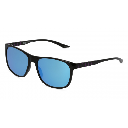 Puma PU0132S Unisex-Sonnenbrille Vollrand Eckig Kunststoff-Gestell, schwarz