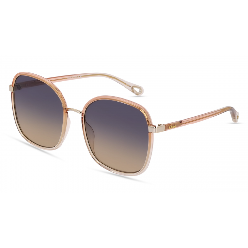 Chloé CH0031S Damen-Sonnenbrille Vollrand Rechteckig Bio-Kunststoff-Gestell, braun