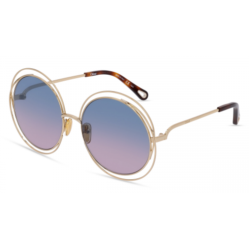 Chloé CH0045S Damen-Sonnenbrille Vollrand Rund Metall-Gestell, gold