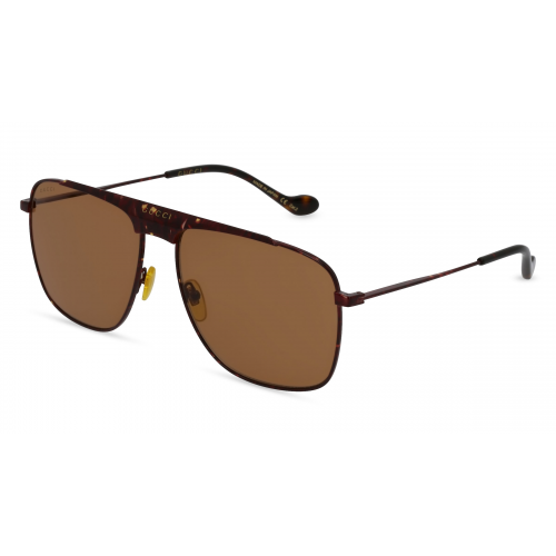 Gucci GG0909S Herren-Sonnenbrille Vollrand Eckig Metall-Gestell, braun