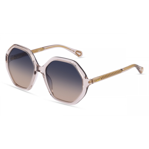 Chloé CC0004S Jugend-Sonnenbrille Vollrand Achteckig Kunststoff-Gestell, braun