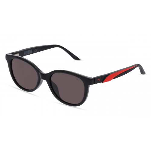 Puma PJ0052S Jugend-Sonnenbrille Vollrand Oval Kunststoff-Gestell, schwarz