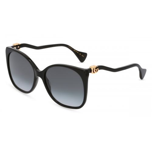 Gucci GG1010S Damen-Sonnenbrille Vollrand Butterfly Kunststoff-Gestell, schwarz