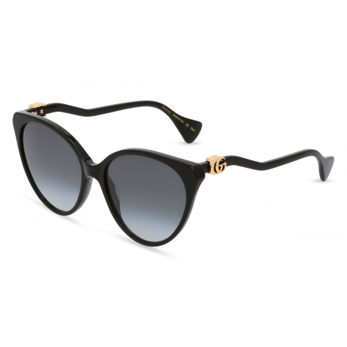 Gucci GG1011S Damen-Sonnenbrille Vollrand Butterfly Kunststoff-Gestell, schwarz