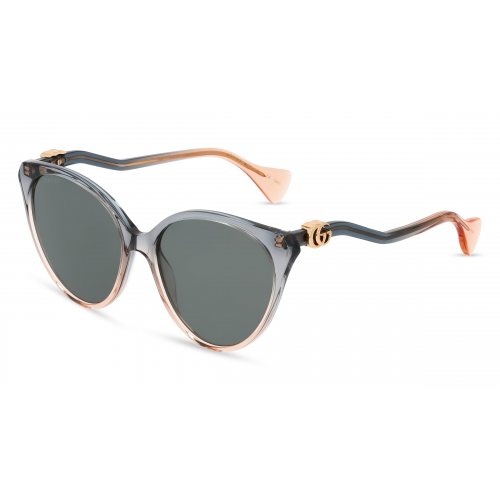 Gucci GG1011S Damen-Sonnenbrille Vollrand Butterfly Kunststoff-Gestell, grau