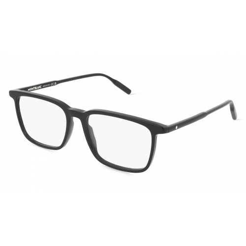 Montblanc MB0197O Herren-Brille inkl. Gläser Vollrand Rechteckig Acetat-Gestell 56mm/17mm/150mm, schwarz