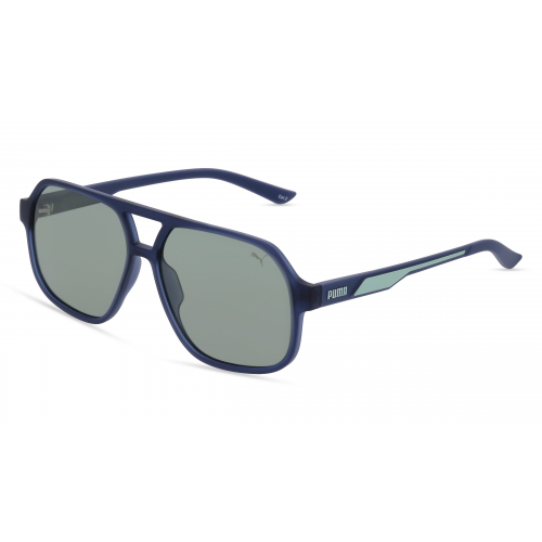 Puma PU0368S Herren-Sonnenbrille Vollrand Pilot Kunststoff-Gestell, blau