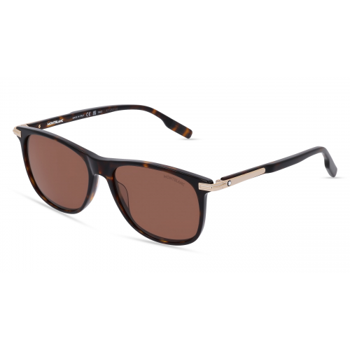 Montblanc MB0216S Herren-Sonnenbrille Vollrand Oval Kunststoff-Gestell, braun