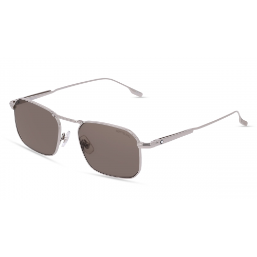 Montblanc MB0218S Herren-Sonnenbrille Vollrand Eckig Metall-Gestell, silber