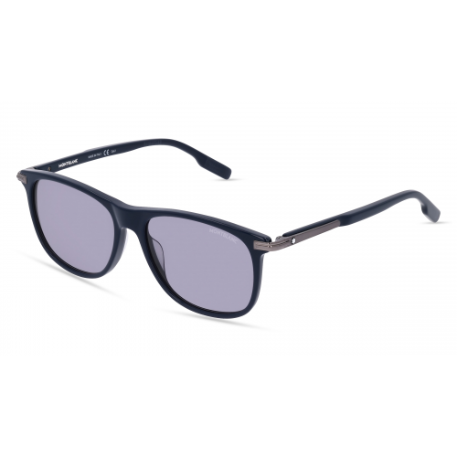 Montblanc MB0216S Herren-Sonnenbrille Vollrand Oval Kunststoff-Gestell, blau