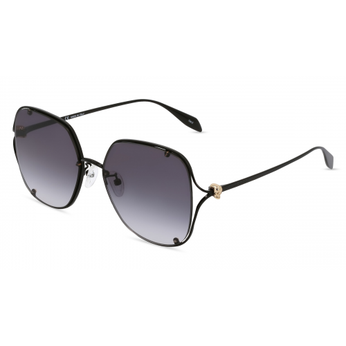 Alexander McQueen AM0366S Damen-Sonnenbrille Vollrand Butterfly Metall-Gestell, schwarz