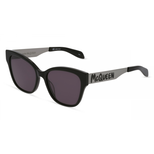 Alexander McQueen AM0353S Damen-Sonnenbrille Vollrand Butterfly Kunststoff-Gestell, schwarz