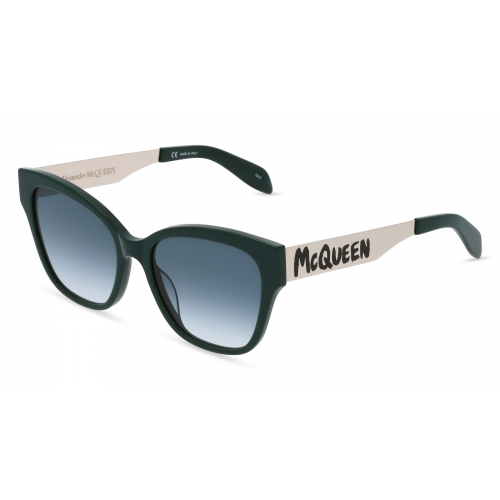 Alexander McQueen AM0353S Damen-Sonnenbrille Vollrand Butterfly Kunststoff-Gestell, grün