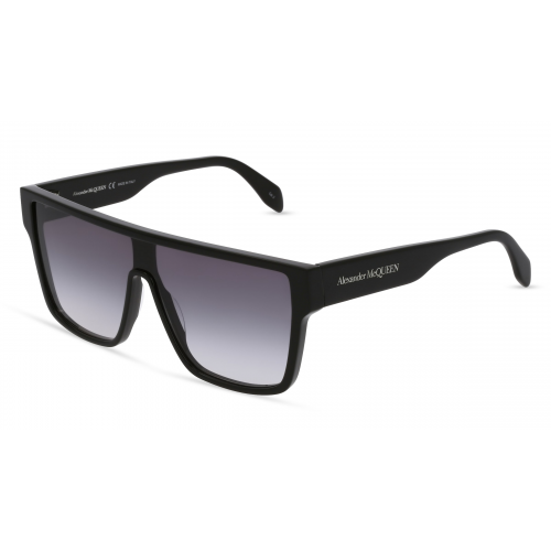 Alexander McQueen AM0354S Herren-Sonnenbrille Vollrand Monoscheibe Kunststoff-Gestell, schwarz