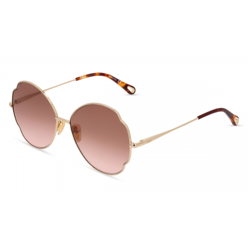 Chloé CH0093S Damen-Sonnenbrille Vollrand Butterfly Metall-Gestell, gold