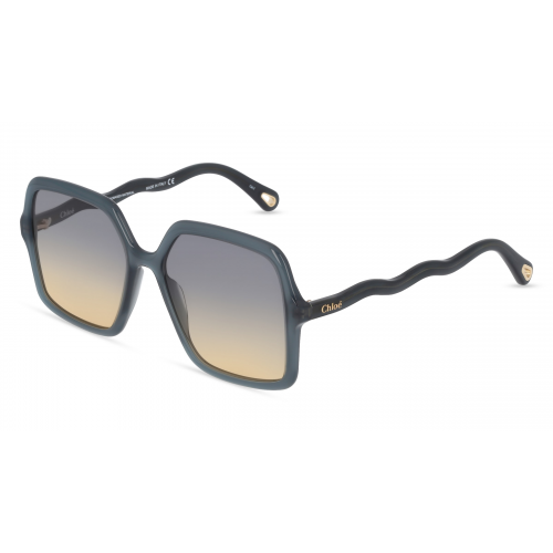 Chloé CH0086S Damen-Sonnenbrille Vollrand Eckig Bio-Acetat-Gestell, blau