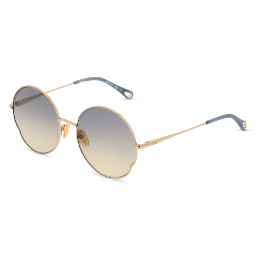 Chloé CH0095S Damen-Sonnenbrille Vollrand Oval Metall-Gestell, gold