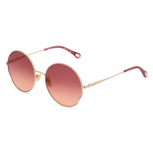 Chloé CH0095S Damen-Sonnenbrille Vollrand Oval Metall-Gestell, gold