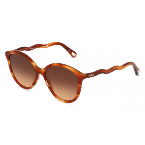 Chloé CH0087S Damen-Sonnenbrille Vollrand Butterfly Bio-Acetat-Gestell, braun