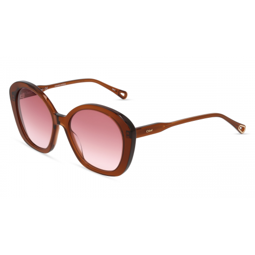 Chloé CH0081S Damen-Sonnenbrille Vollrand Oval Bio-Acetat-Gestell, braun