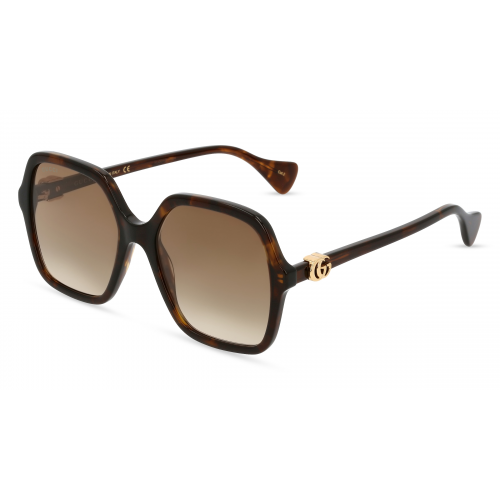 Gucci GG1072S Damen-Sonnenbrille Vollrand Eckig Kunststoff-Gestell, braun