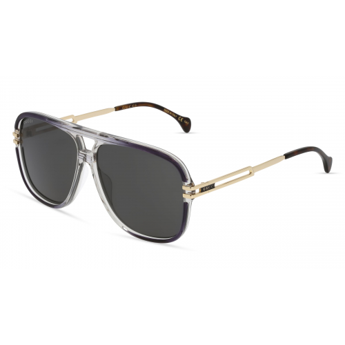 Gucci GG1105S Herren-Sonnenbrille Vollrand Pilot Kunststoff-Gestell, grau