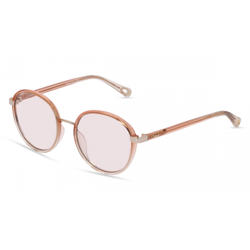 Chloé CH0033S Damen-Sonnenbrille Vollrand Rund Kunststoff-Gestell, orange