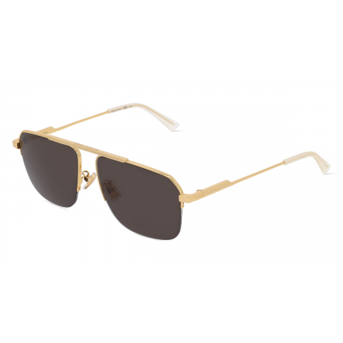 Bottega Veneta BV1149S Unisex-Sonnenbrille Vollrand Eckig Metall-Gestell, gold