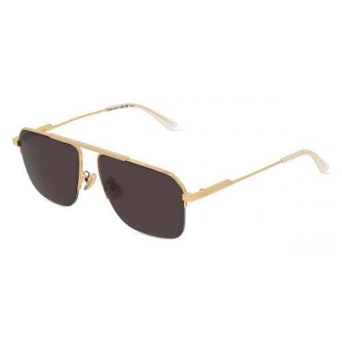 Bottega Veneta BV1149S Unisex-Sonnenbrille Vollrand Eckig Metall-Gestell, gold