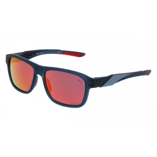 Puma PU0377S Herren-Sonnenbrille Vollrand Eckig Kunststoff-Gestell, blau