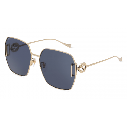 Gucci GG1207SA Damen-Sonnenbrille Vollrand Achteckig Metall-Gestell, gold