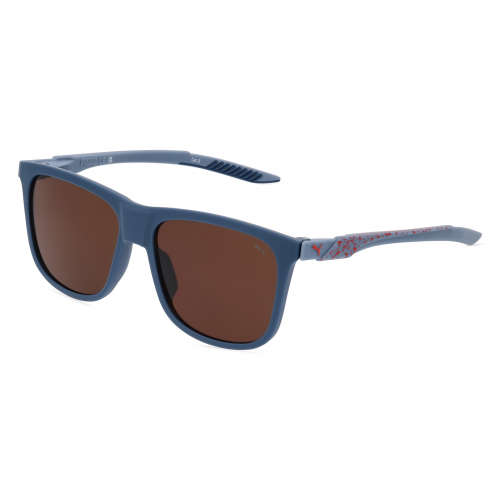 Puma PU0395S Herren-Sonnenbrille Vollrand Eckig Kunststoff-Gestell, blau