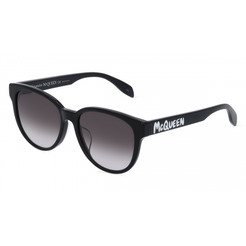 Alexander McQueen AM0387SK Damen-Sonnenbrille Vollrand Panto Kunststoff-Gestell, schwarz