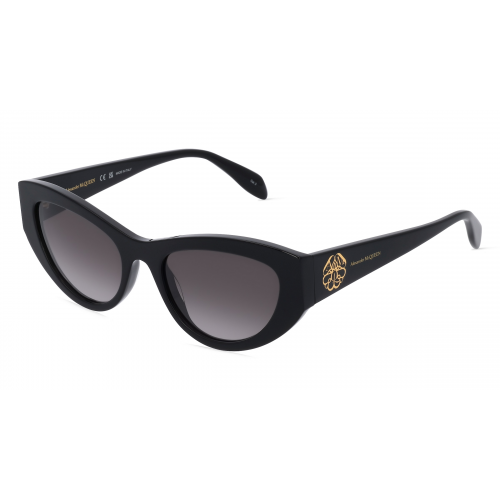 Alexander McQueen AM0377S Damen-Sonnenbrille Vollrand Butterfly Kunststoff-Gestell, schwarz