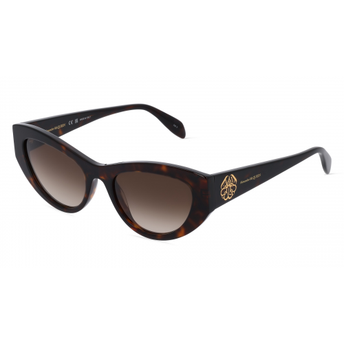 Alexander McQueen AM0377S Damen-Sonnenbrille Vollrand Butterfly Kunststoff-Gestell, braun