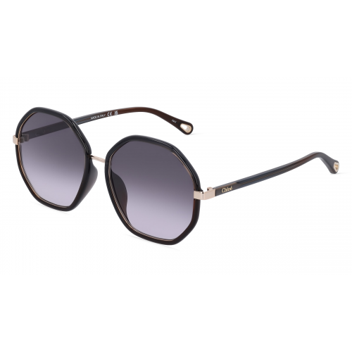 Chloé CH0133SA Damen-Sonnenbrille Vollrand Achteckig Kunststoff-Gestell, grau