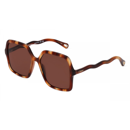 Chloé CH0086S Damen-Sonnenbrille Vollrand Eckig Bio-Acetat-Gestell, braun