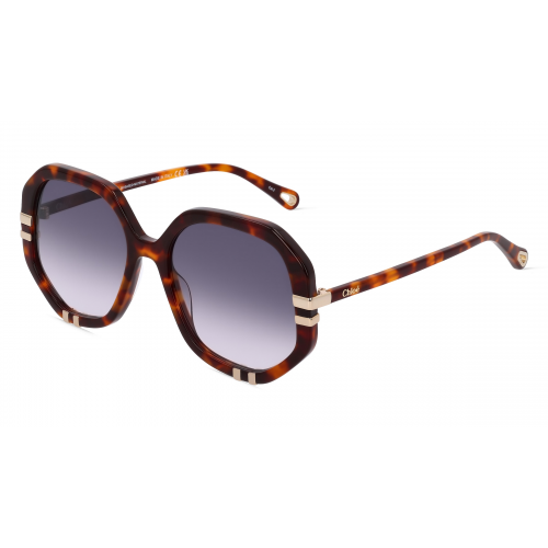 Chloé CH0105S Unisex-Sonnenbrille Vollrand Achteckig Bio-Acetat-Gestell, braun