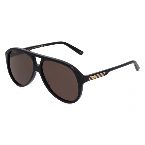 Gucci GG1286S Unisex-Sonnenbrille Vollrand Pilot Recycelt-Gestell, schwarz