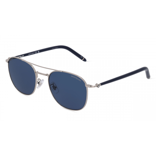 Montblanc MB0271S Herren-Sonnenbrille Vollrand Rund Metall-Gestell, silber