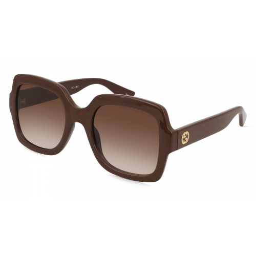 Gucci GG1337S Damen-Sonnenbrille Vollrand Eckig Kunststoff-Gestell, braun