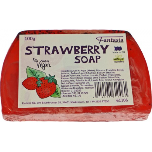 Fantasia Handgearbeitete Seifen 100% Vegan 100 g Strawberry