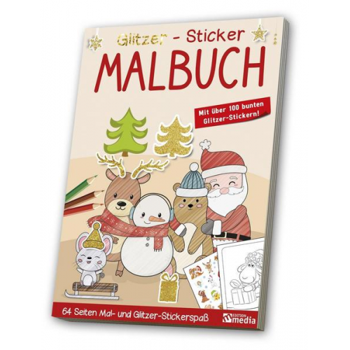 Glitzer-Sticker-Malbuch. Weihnachten